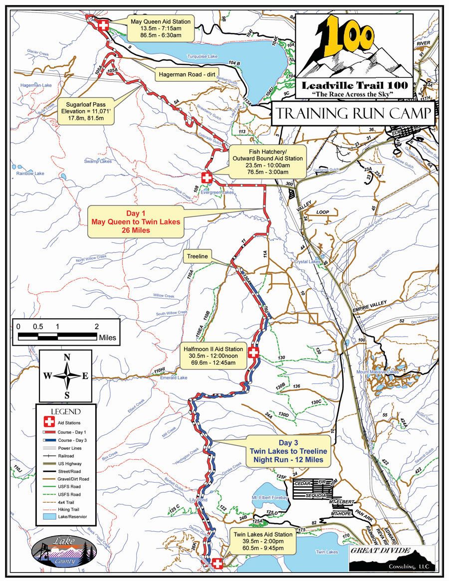 Leadville Trail 100 Training Camp Map Day 1 And 3 Leadville Race Series
