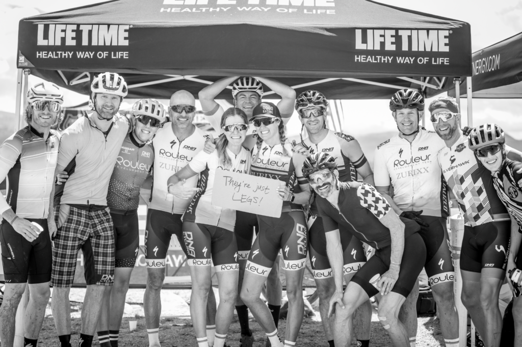 Ray and his friends enjoying the post race vibe at the Leadville Stage Race